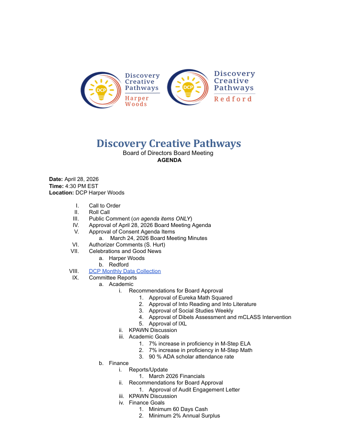 Board Agenda February 2, 2026 